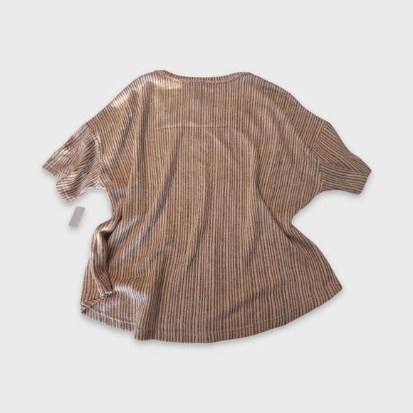 NWT Grace + Karma Ribbed Knit V-Neck Top 1X Neutral Boho Minimalist - Picture 10 of 11